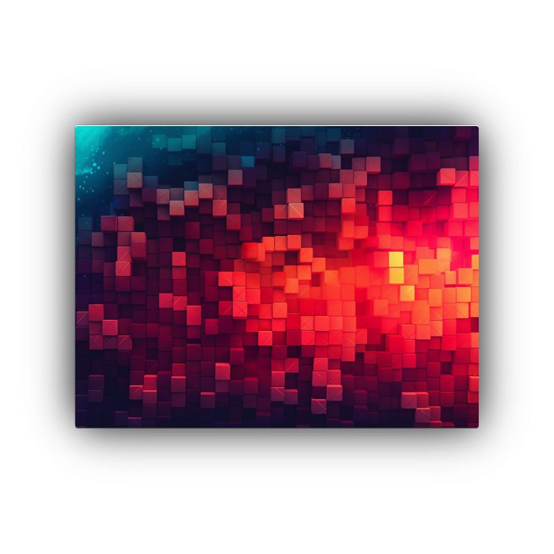 GENERICO - Cuadro Abstracto Combinando Rojo Naranja Y Amarillo 120x80cm