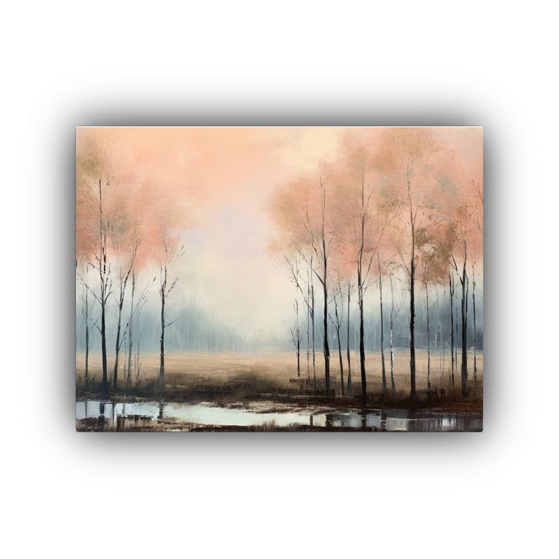 GENERICO - Pintura Moderna Urbana De Paisaje Con árboles En Luz 120x80cm