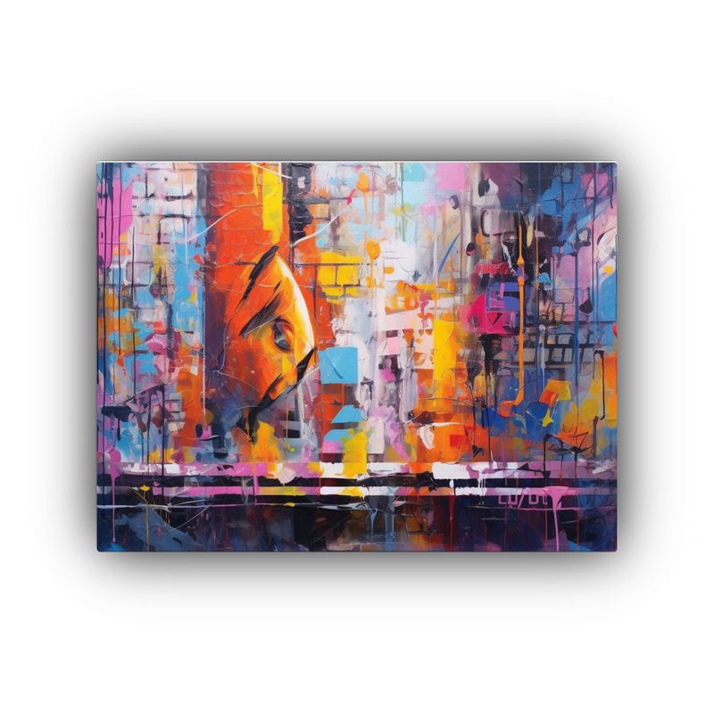 GENERICO - Cuadro Decorativo Moderno Dormitorio Tela Urbana En Bastido 120x80cm
