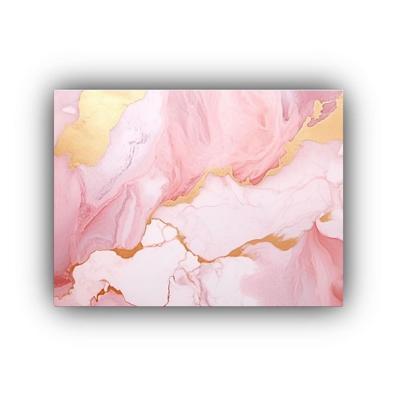 GENERICO - Obra De Arte Abstracta En Tonos Rosados Y Líquidos 120x80cm