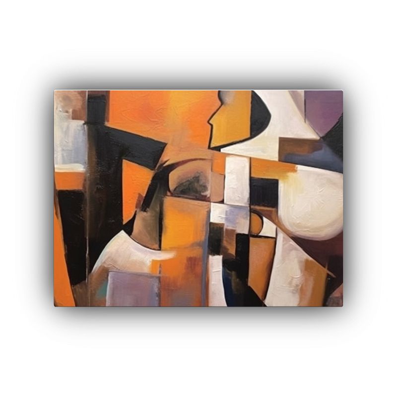 GENERICO - Pintura Geométrica De Figura Impresionista En Lienzo Arte D 120x80cm