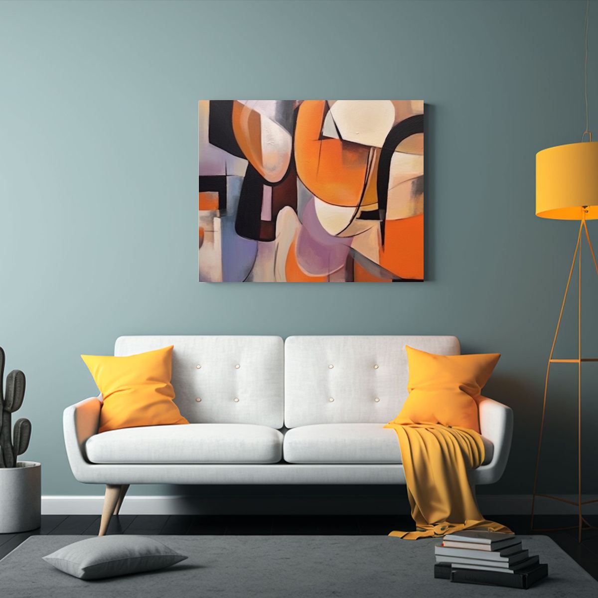 GENERICO - Pintura En Lienzo De Figura Geométrica En Estilo Impresioni 120x80cm