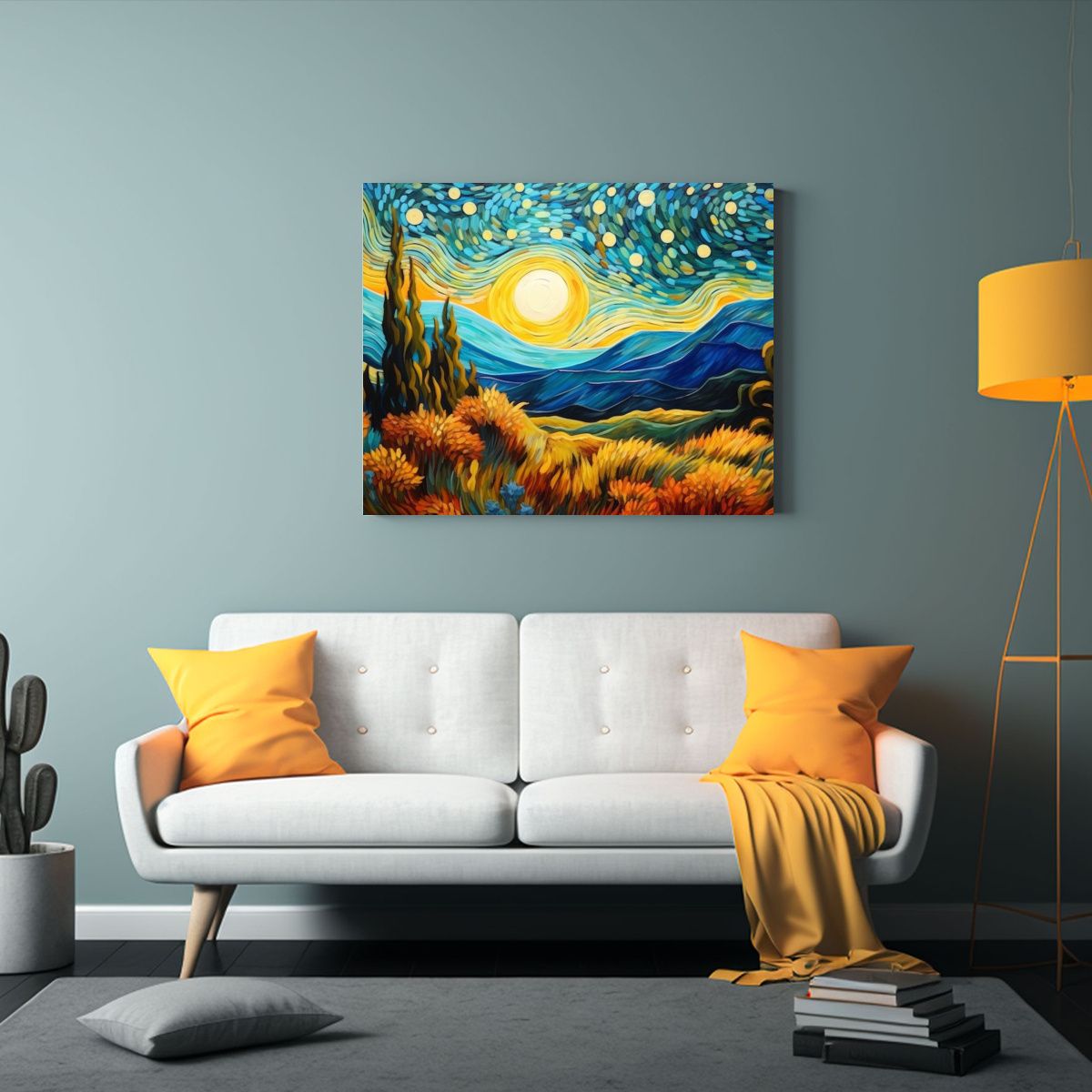 GENERICO - Cuadros Decorativos Naturaleza Estilo Van Gogh Para Tonos Vi 75x50cm