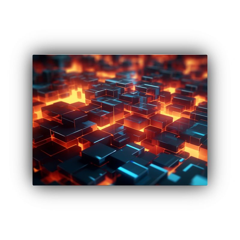 GENERICO - Cuadro Abstracto 3D Tecnología Moderna Fondo 8k 120x80cm