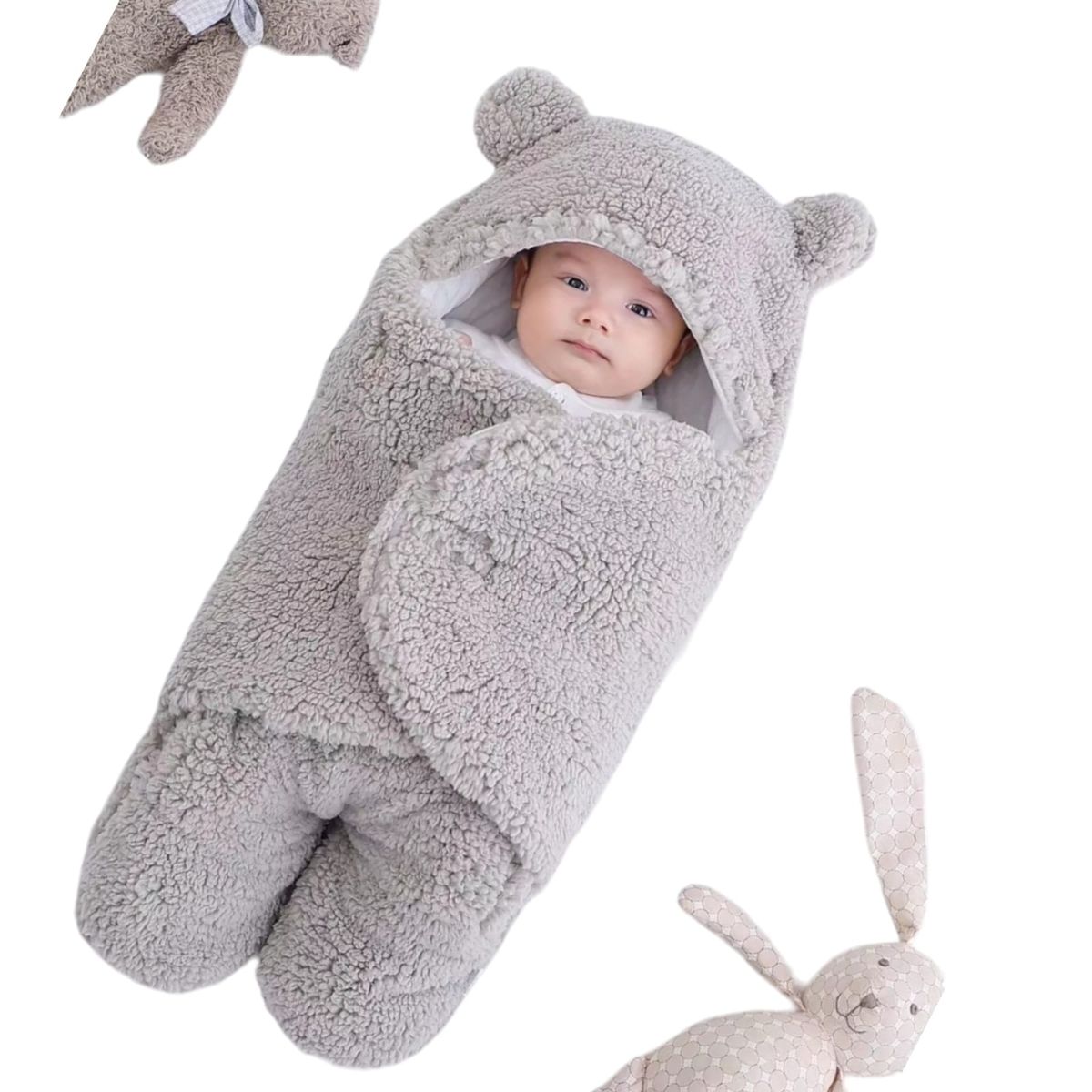 GENERICO - Saco Manta Envoltura De Dormir Bebe Saco Abrigo GRIS