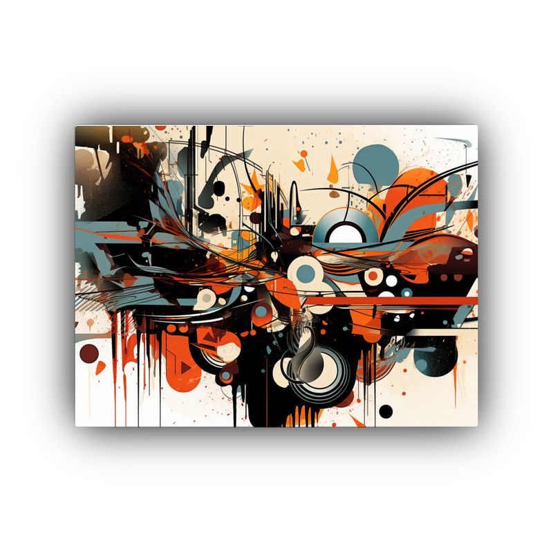 GENERICO - Cuadro Gráfico Juvenil Abstracto Moderno En Alta Resolució 120x80cm