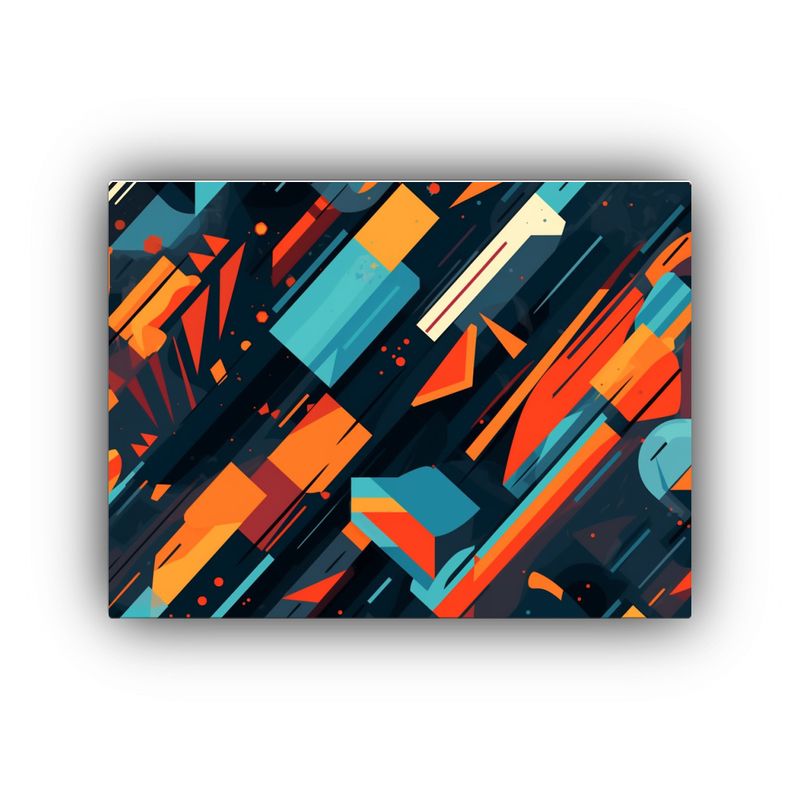 GENERICO - Pintura En Bastidor Abstracta Con Colores Contrastes Dinámi 120x80cm