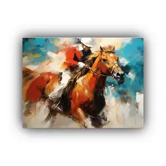 GENERICO - Cuadro Decorativo De Caballo Ganador En Carrera Surrealista 120x80cm