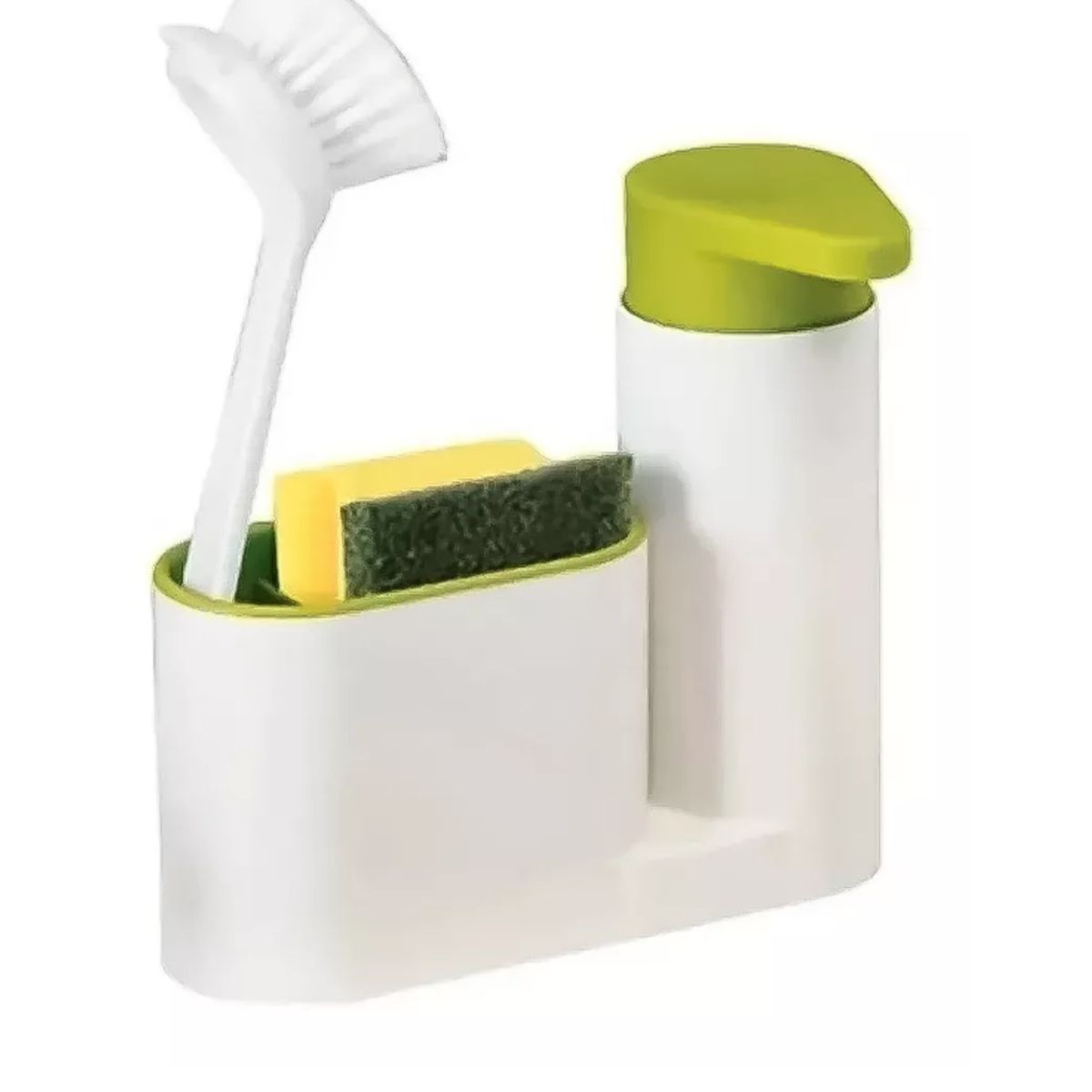 GENERICO - Dispensador De Jabón Lavalozas Lavaplatos Y Porta Esponja Color Blanco