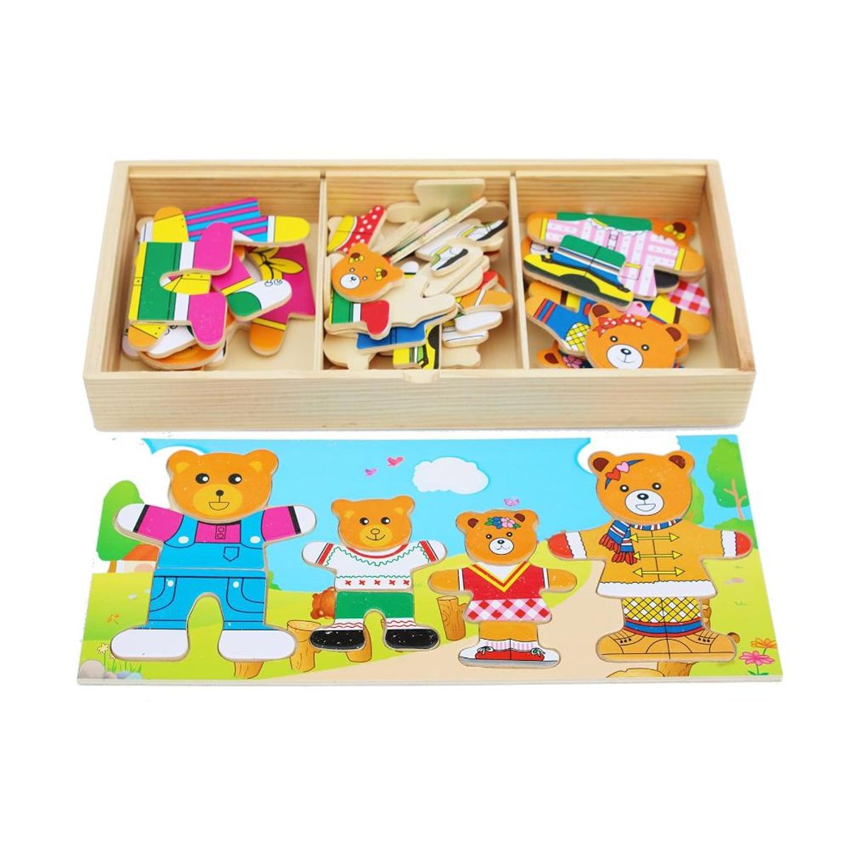 TOLIPA - Rompecabezas Osos de Madera de Vestir PB-C4