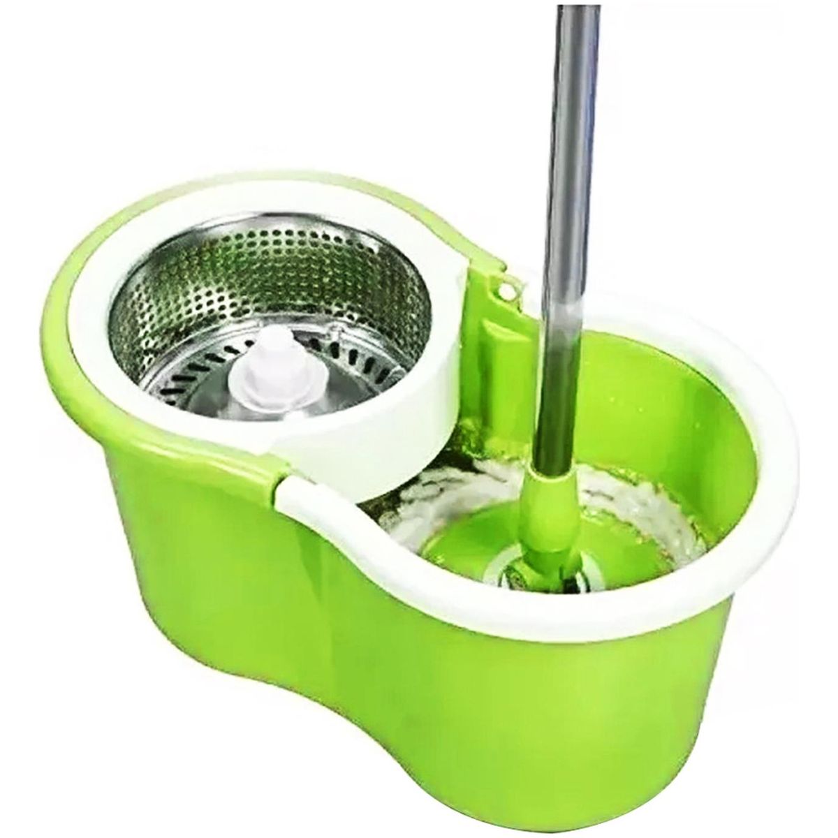 IMPORTCLICK - Mopa Giratoria 360º Verde Trapeador Canasto Acero Inoxidable
