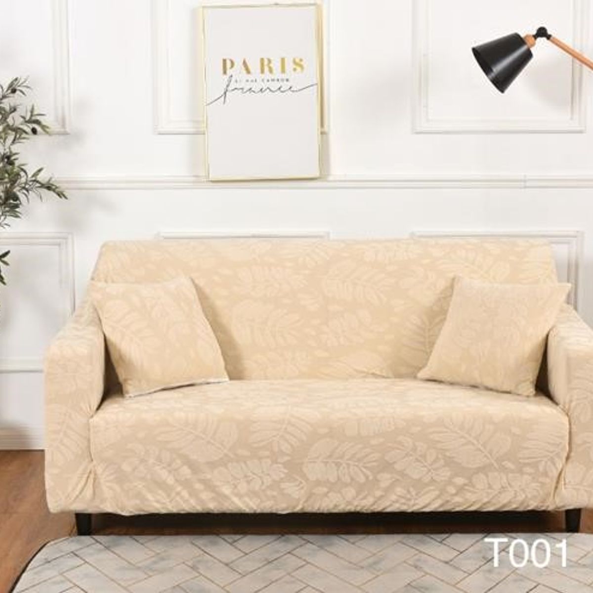 ANGELES DEL HOGAR - Funda  Para Sillón Sofá 3 Cuerpo con Diseño De Hoja