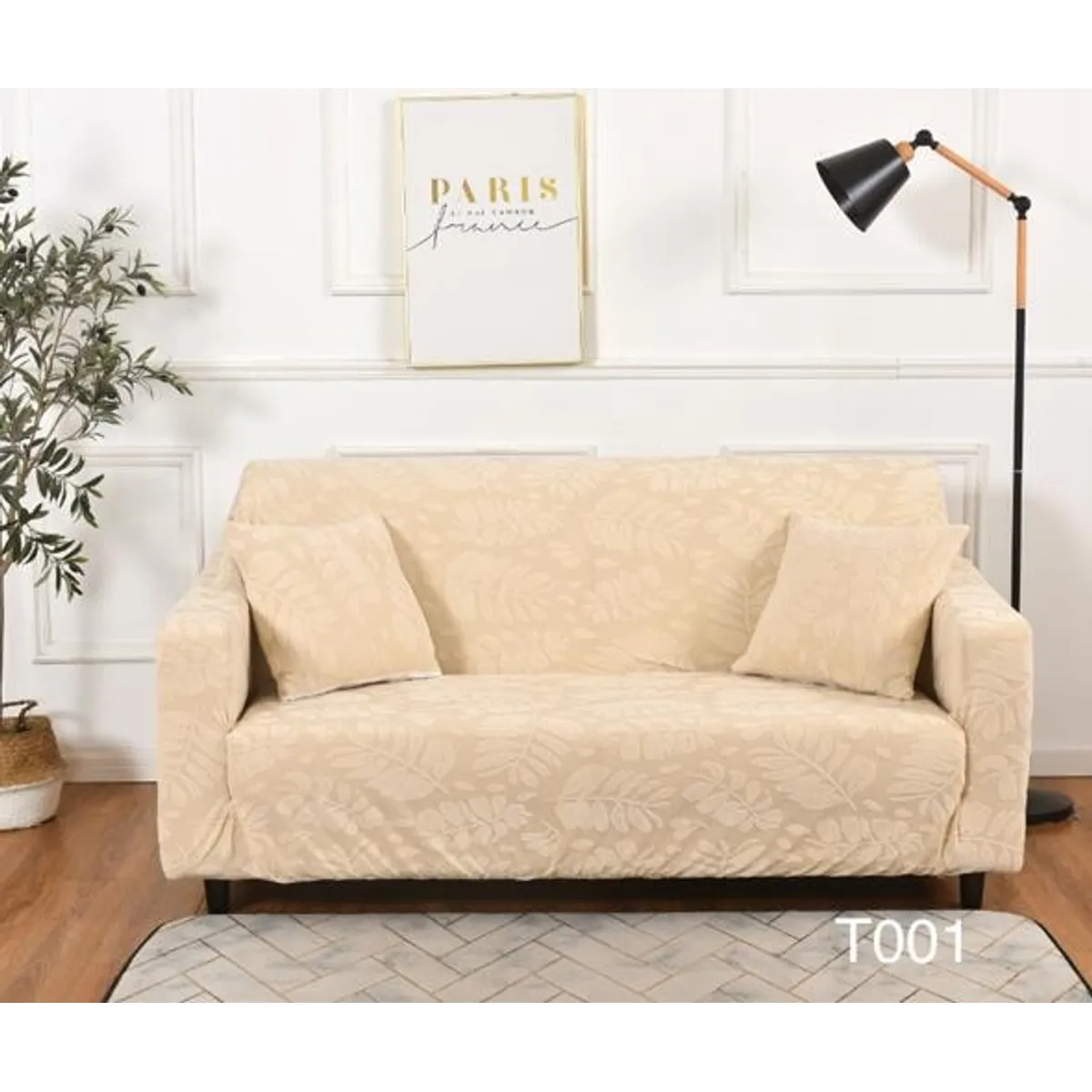 ANGELES DEL HOGAR - Funda  Para Sillón Sofá 3 Cuerpo con Diseño De Hoja