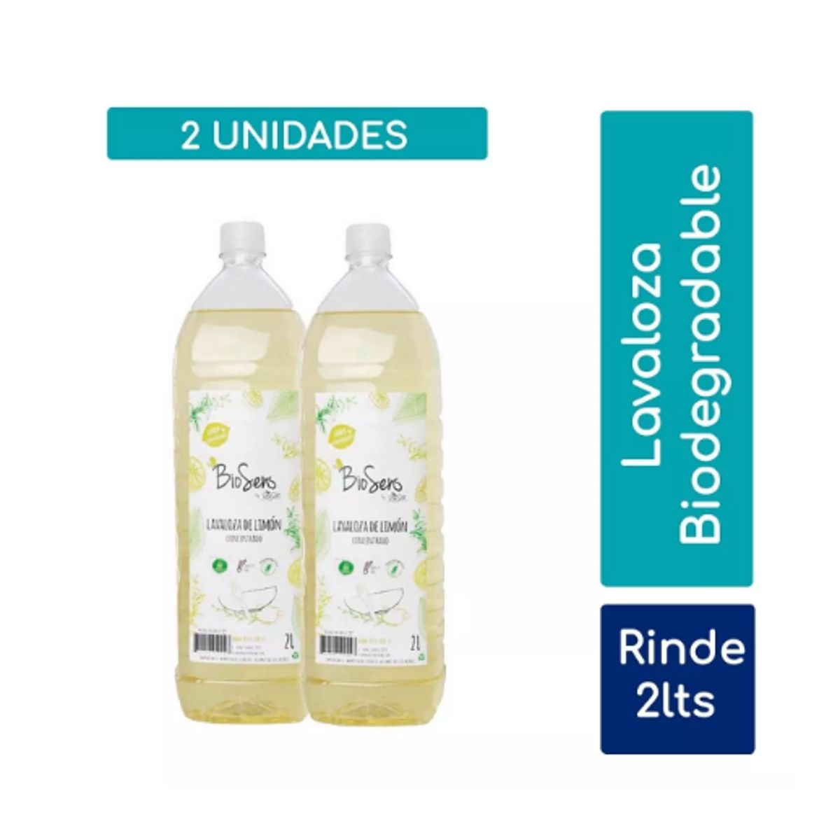 BIOSENS - Pack 2 Lavalozas Limón Biodegradable 2L Biosens