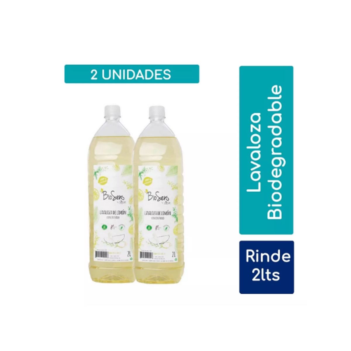 BIOSENS - Pack 2 Lavalozas Limón Biodegradable 2L Biosens