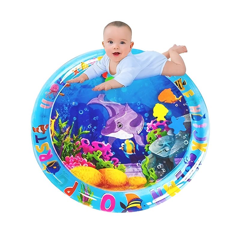 GENERICO - Alfombra 1 Metro Sensorial Montessori Circular Bebé Celeste