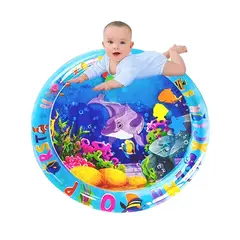 GENERICO - Alfombra 1 Metro Sensorial Montessori Circular Bebé Celeste