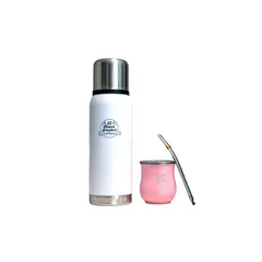 EL BUEN PASTOR - Set Matero Copita Rosado de Acero Inoxidable