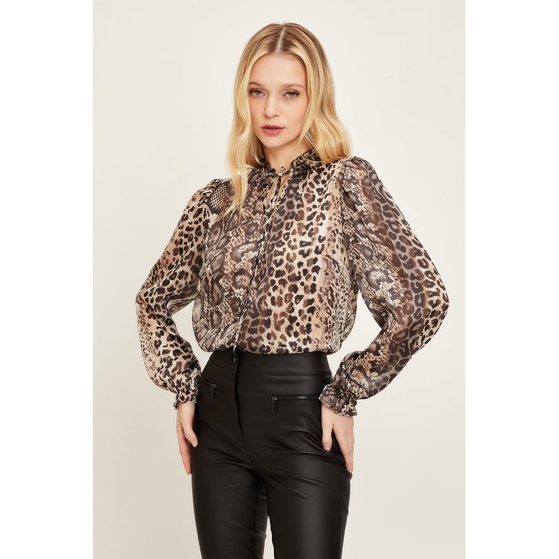 IO - Blusa Manga Larga Crudo Mujer Io