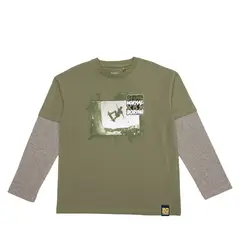 BUBBLE GUMMERS - Polera Manga Larga Niño Bubblegummers Lucas Verde Aceite