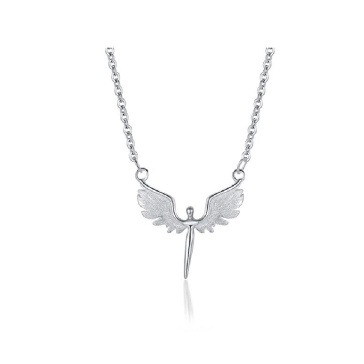 ELBAULDEJUMA - Colgante Alas Angel Plata 925 Paz Amor Chapado Oro Blanco
