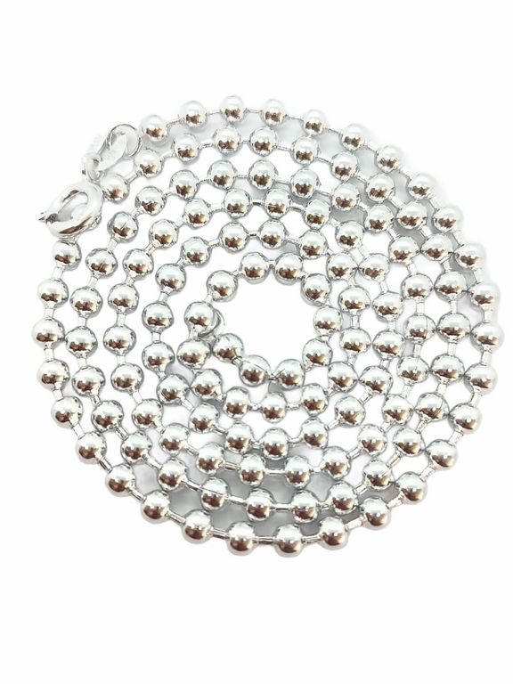 Cadena Larga Esferas Pelotas Plata Fina 925 Minimalista Lujo Plateado TALLA UNICA