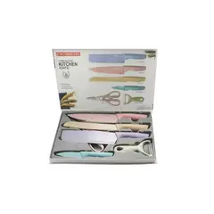 IMPORTCLICK - Set Cuchillos Acero Inoxidable 6 Piezas Colores - Multicolor