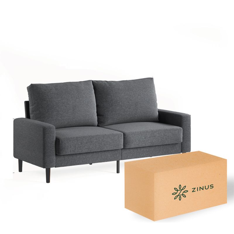 ZINUS - Sofá Colton Zinus 3 cuerpos gris oscuro