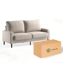 ZINUS - Sofá Colton 3 cuerpos beige