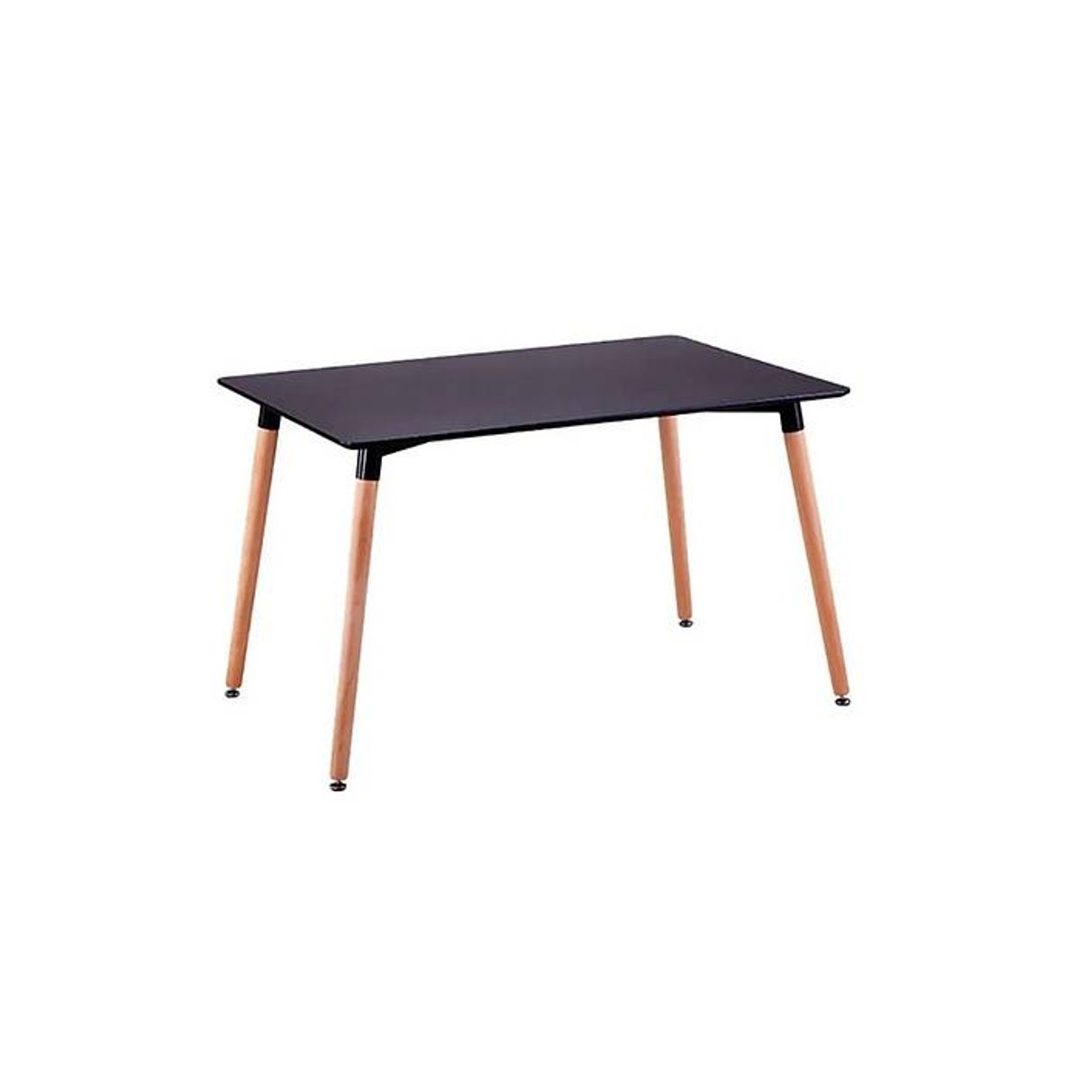 MOAD - Comedor 4P Windsor Mesa Rectangular Negra + Sillas windsor Grises