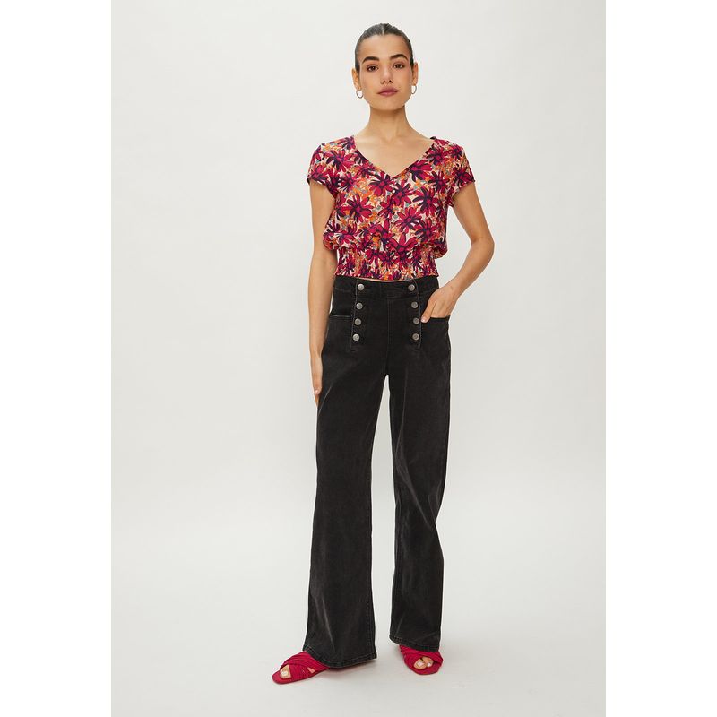 IO - Blusa Manga Corta Morado Mujer Io