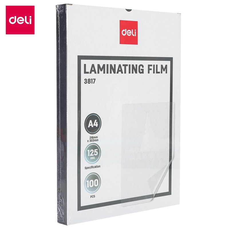 DELI - Película Laminadora Transparente A4 125 Micras 100pcs