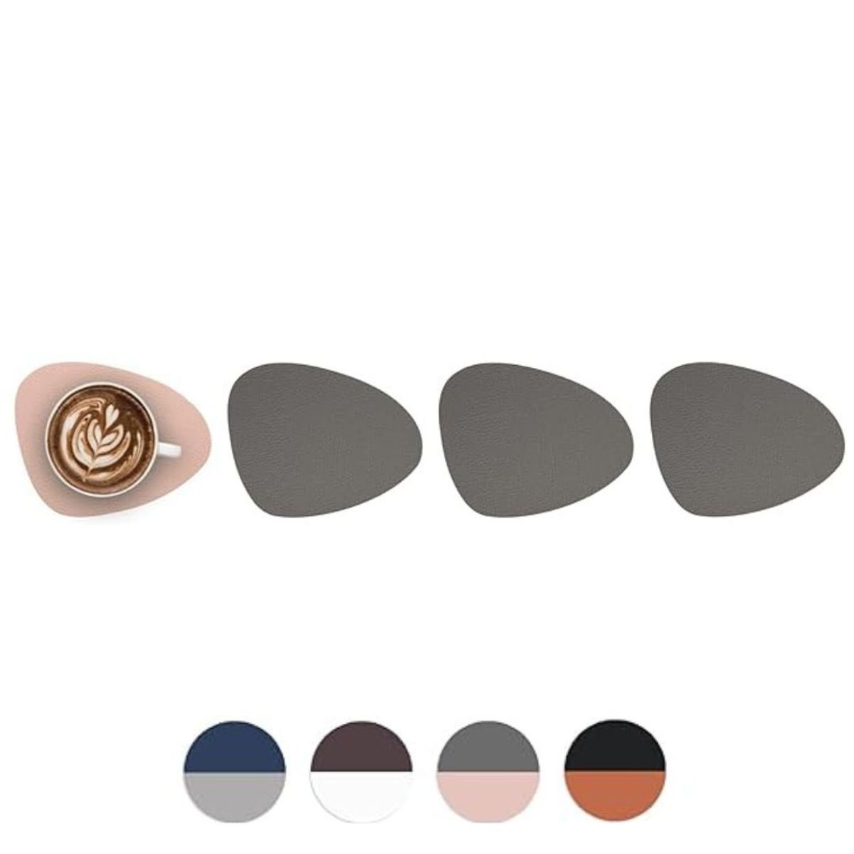 AZ AURAZEUS - Set 4 Posavasos Ecocuero Antimanchas Impermeables 2 en 1 AZ