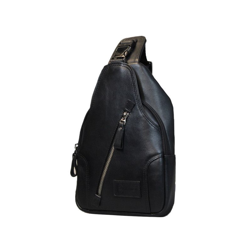 CRAFTMEN - Bolso Bandolera  100% Cuero Genuino Negro