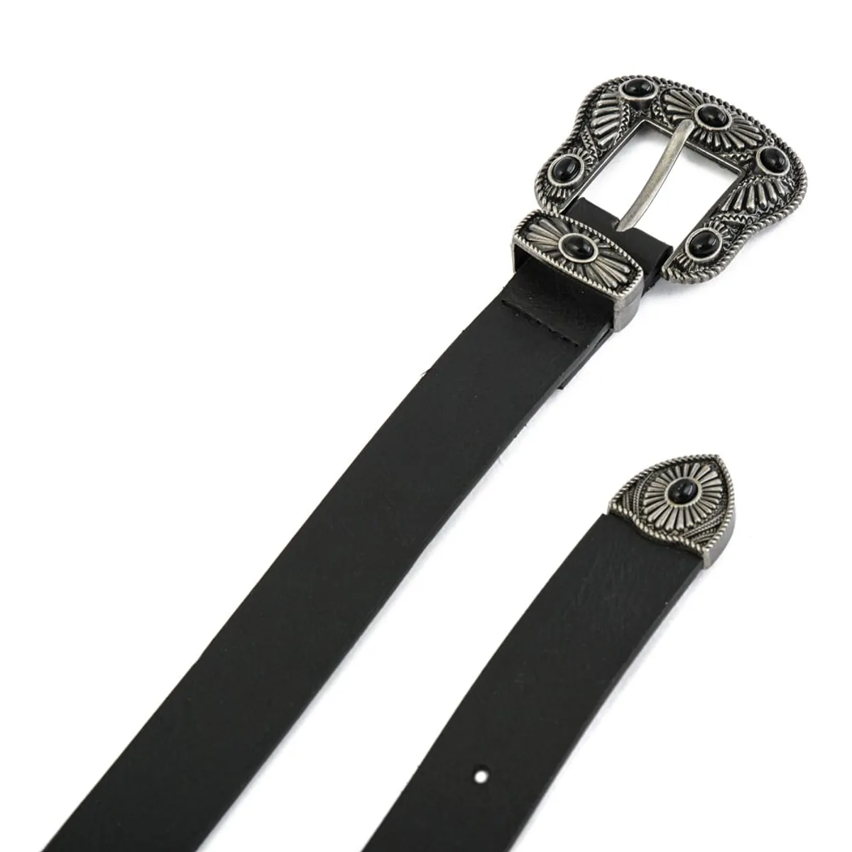 AMPHORA - Cinturon pancarte negro