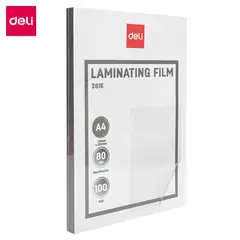 DELI - Película Laminadora Transparente A4 80 Micras 100pcs