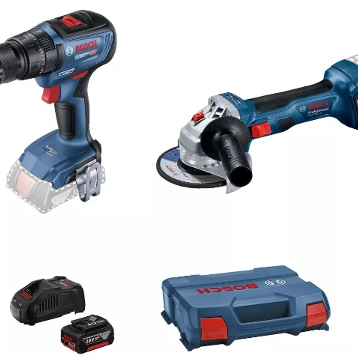 BOSCH - Kit Bosch Destornillador GSB18v-50 -  Esmeril GWS 180li