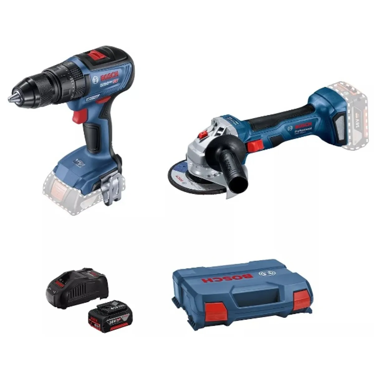 BOSCH - Kit Bosch Destornillador GSB18v-50 -  Esmeril GWS 180li