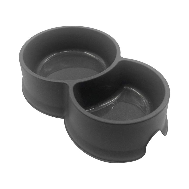 Comedero Bebedero Doble Para Mascota Negro 95ML