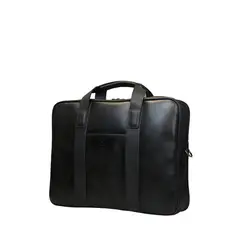 CRAFTMEN - Maletín Hombre 100% cuero genuino Negro para notebook