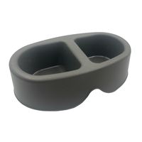 Comedero Bebedero Doble Para Mascota Negro 100ML