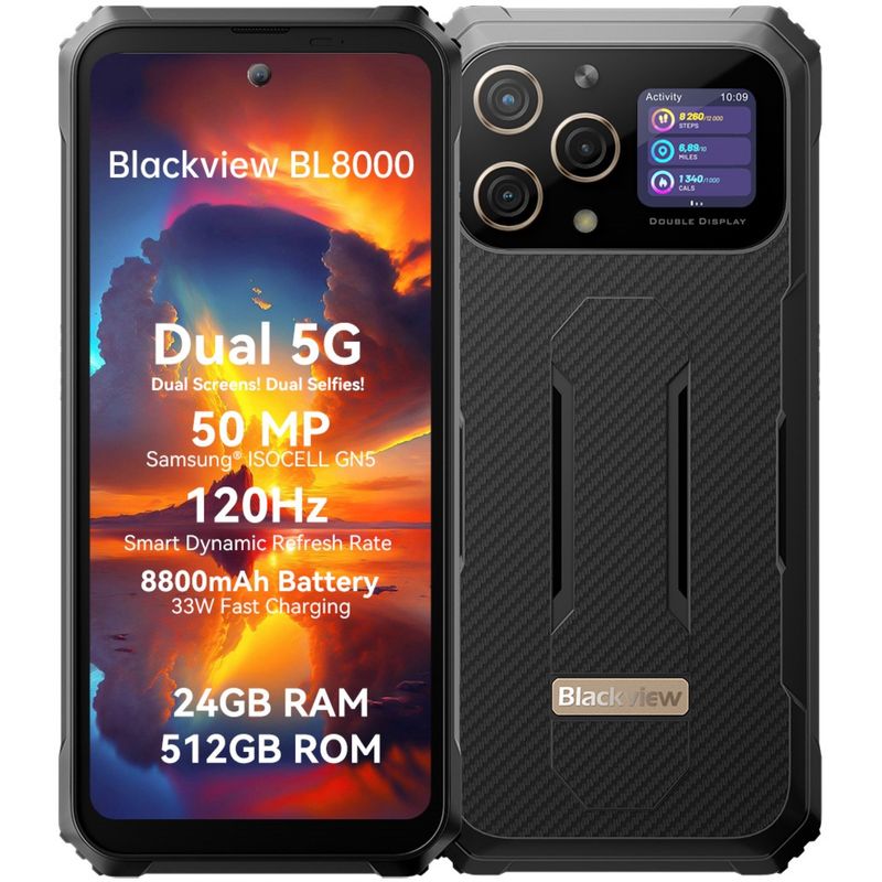 BLACKVIEW - Blackview BL8000 - Celular Resistente Todo Terreno Dualsim 5G IP68 IP69K y MIL-STD-810H