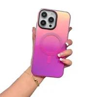 Carcasa Magsafe Para iPhone 15 Multicolor Rosa Lila