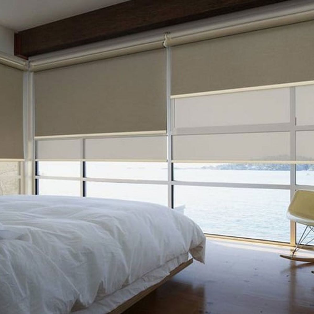GENERICO - Cortina Roller Doble Blackout  Sunscreen 120x200 BEIGE