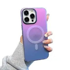 GENERICO - Carcasa Magsafe Para iPhone 15 Multicolor Lila Azul