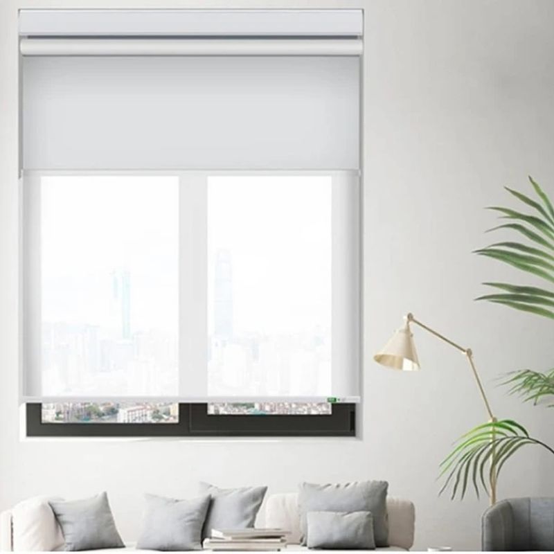 ROLLER - Cortina Roller Doble Blackout  Sunscreen 160x200 BLANCA