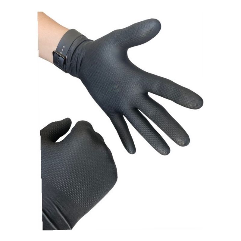 TOPSAFE - Guante Nitrilo Negro Topsafe 8 gramos Ultra Restistente, Uso Profesional L