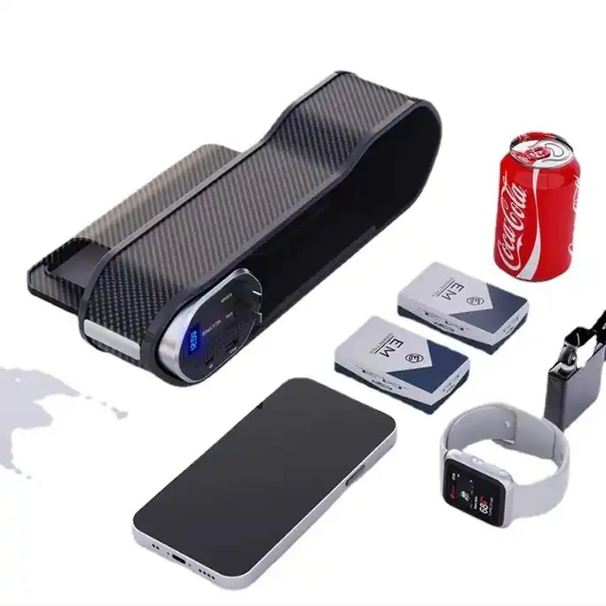 GENERICO - Cargador Auto Para iPhone y Samsung Soporte Bebida Universal Negro