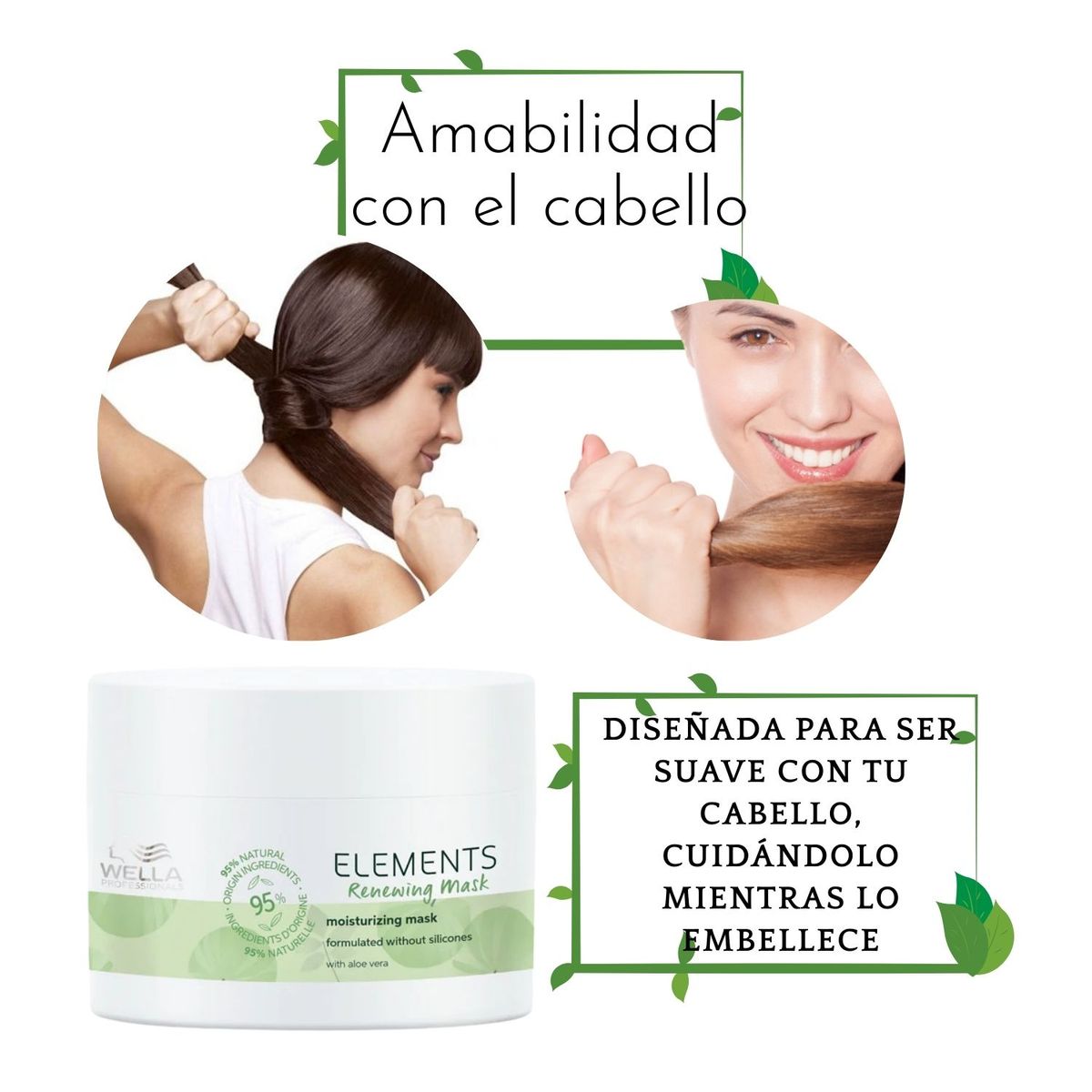 WELLA - Mascara Wella Elements Renewing 150ml Protege Antifrizz Suaviza Brillo