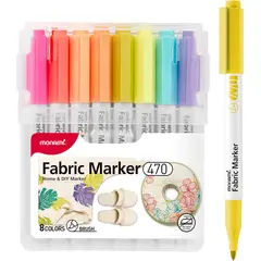 MONAMI - Set 8 Marcadores Fabric Marker 470 Para Tela